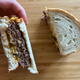 hand holding whopper melt